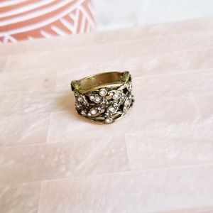Premier Designs Laurel Ring Brass boho floral